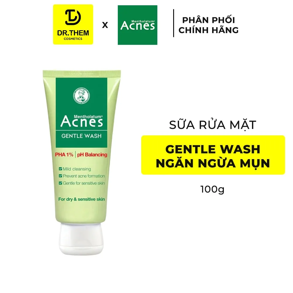 Sữa Rửa Mặt Acnes Gentle Wash PHA Gel Rửa Mặt Dịu Nhẹ Ngăn Ngừa Mụn Cho Da Khô Da Nhạy Cảm 100g