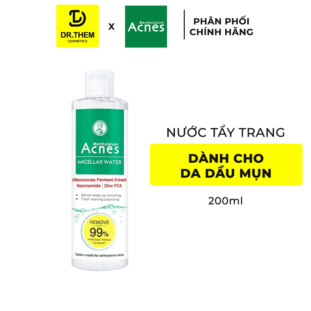 Nước Tẩy Trang Acnes Micellar Water Làm Sạch Dịu Nhẹ Ngăn Ngừa Mụn Cho Da Dầu Mụn Nhạy Cảm 200ml