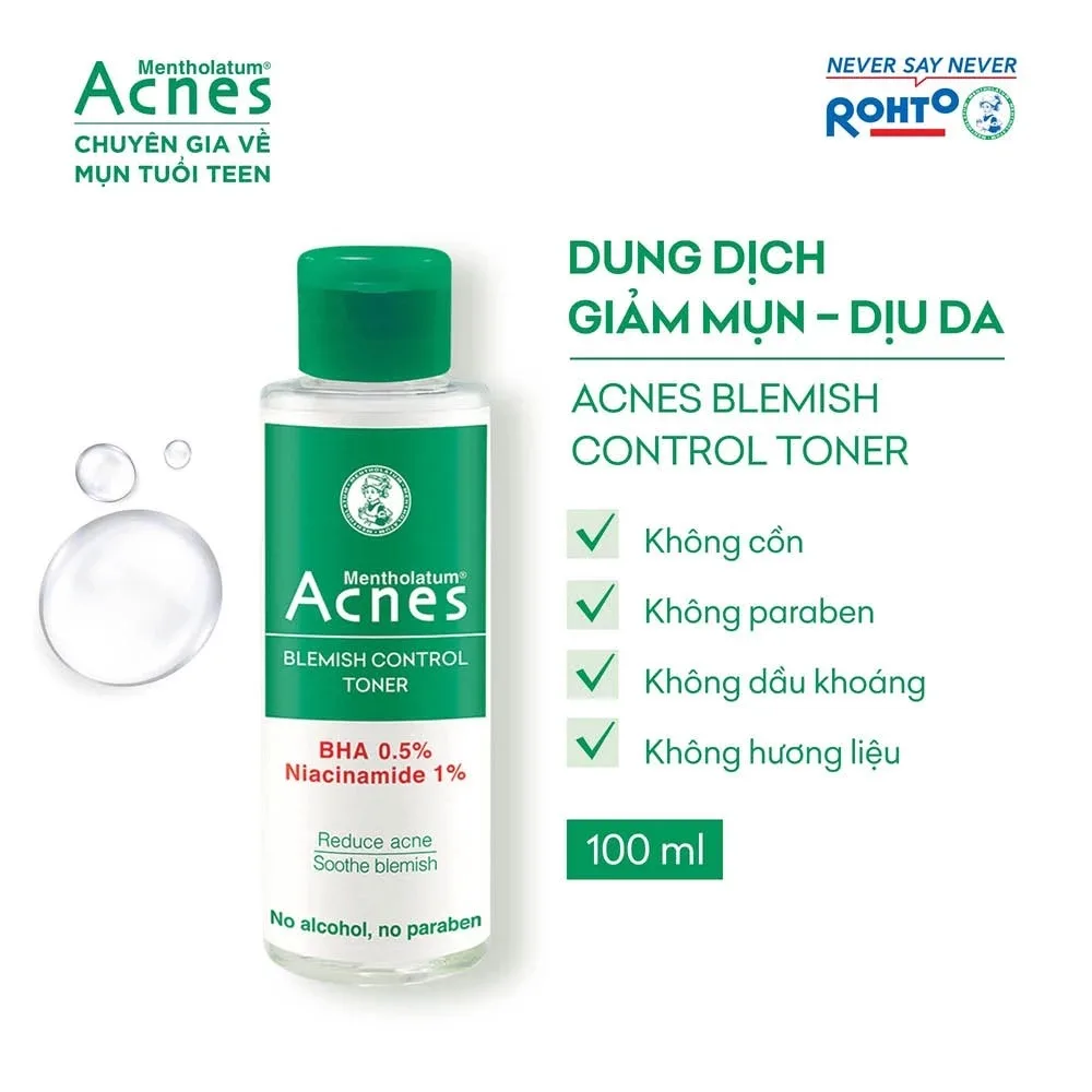Nước Hoa Hồng Acnes Blemish Control Toner Hỗ Trợ Giảm Mụn Làm Dịu Da Cho Da Dầu Mụn 100ml 2