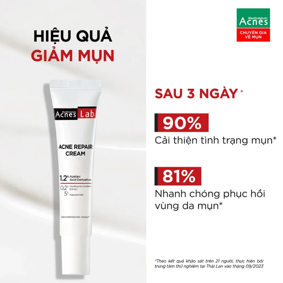 Kem Dưỡng Da Acnes Lab Acne Repair Cream Hỗ Trợ Giảm Mụn Chuyên Sâu Làm Dịu Mờ Thâm Cho Da Dầu Mụn 20g 5