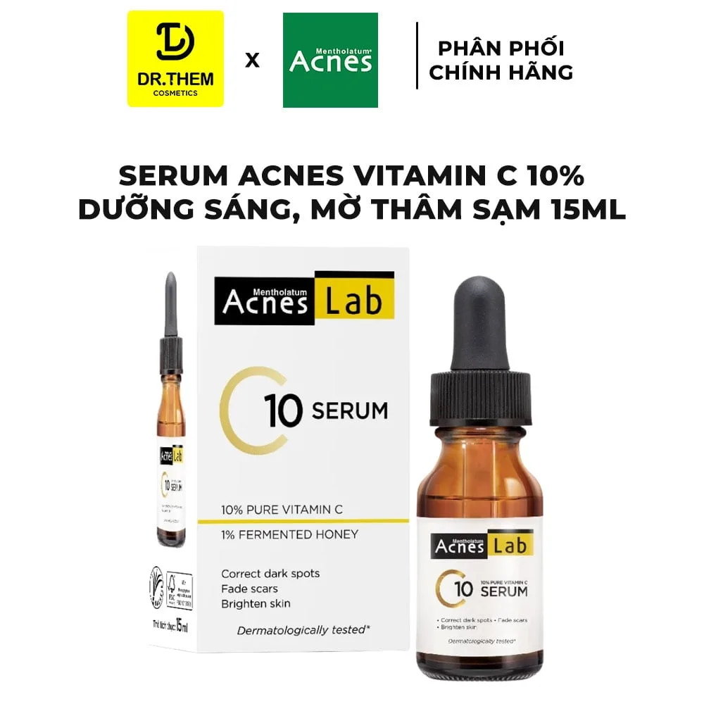 Serum Acnes Lab C10 Vitamin C 10 Phần Trăm Dưỡng Sáng Da Hỗ Trợ Mờ Thâm Sạm Chống Oxy Hóa 15ml
