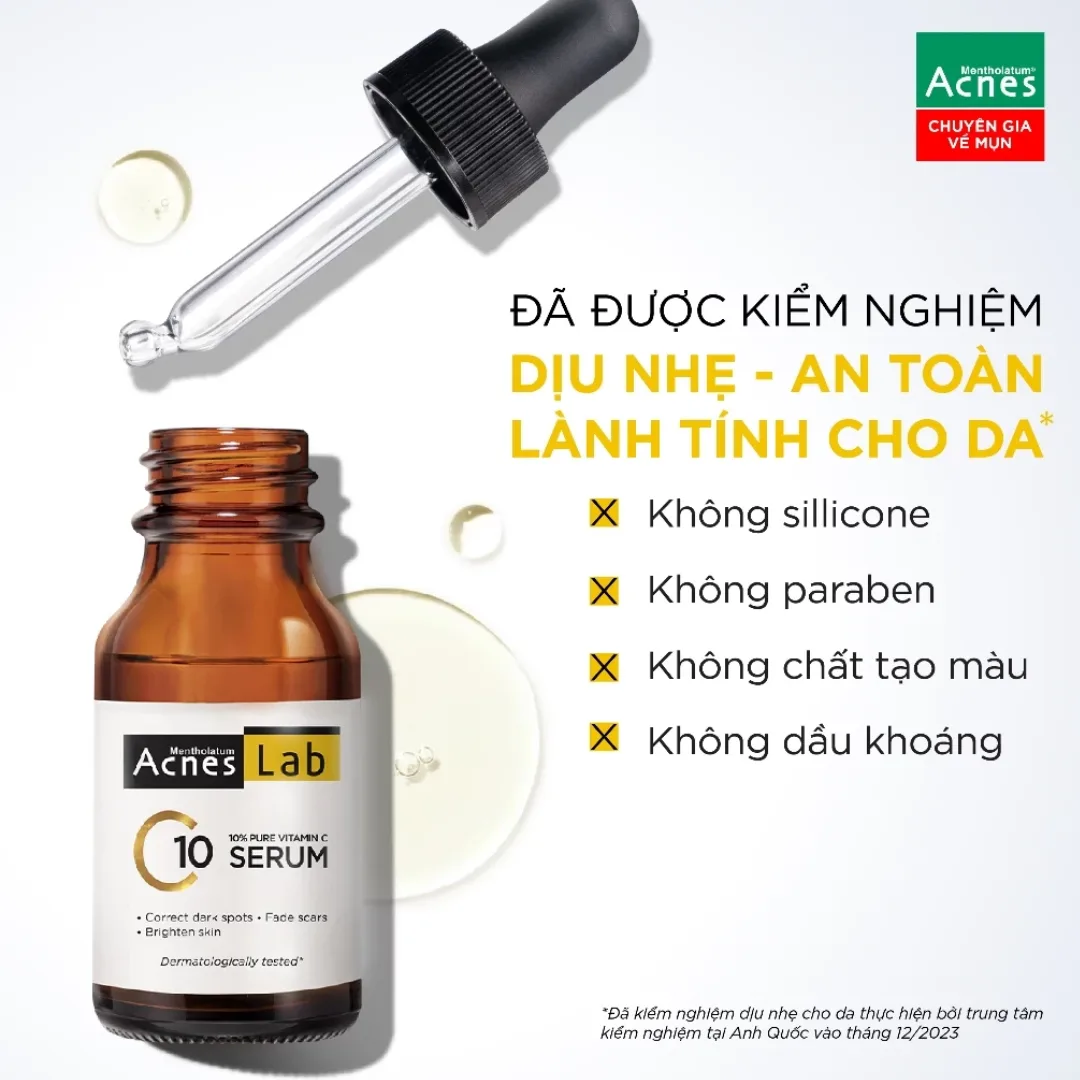 Serum Acnes Lab C10 Vitamin C 10 Phần Trăm Dưỡng Sáng Da Hỗ Trợ Mờ Thâm Sạm Chống Oxy Hóa 15ml 4