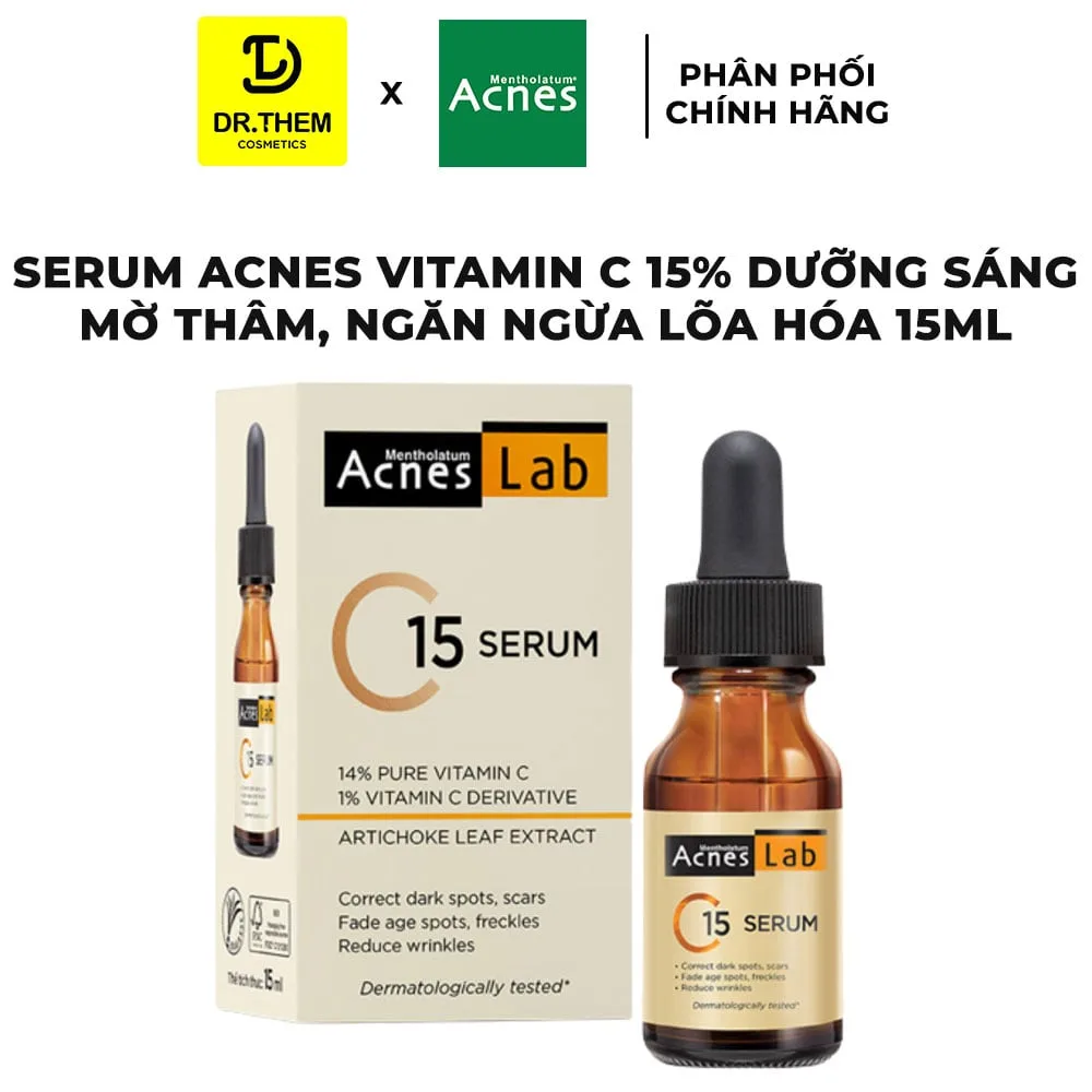 Serum Acnes Lab C15 Vitamin C 15 Phần Trăm Dưỡng Sáng Da Hỗ Trợ Mờ Thâm Ngăn Ngừa Lão Hóa 15ml