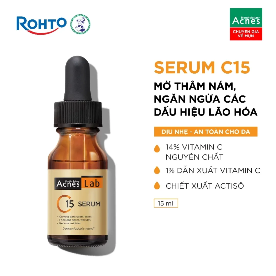 Serum Acnes Lab C15 Vitamin C 15 Phần Trăm Dưỡng Sáng Da Hỗ Trợ Mờ Thâm Ngăn Ngừa Lão Hóa 15ml 2