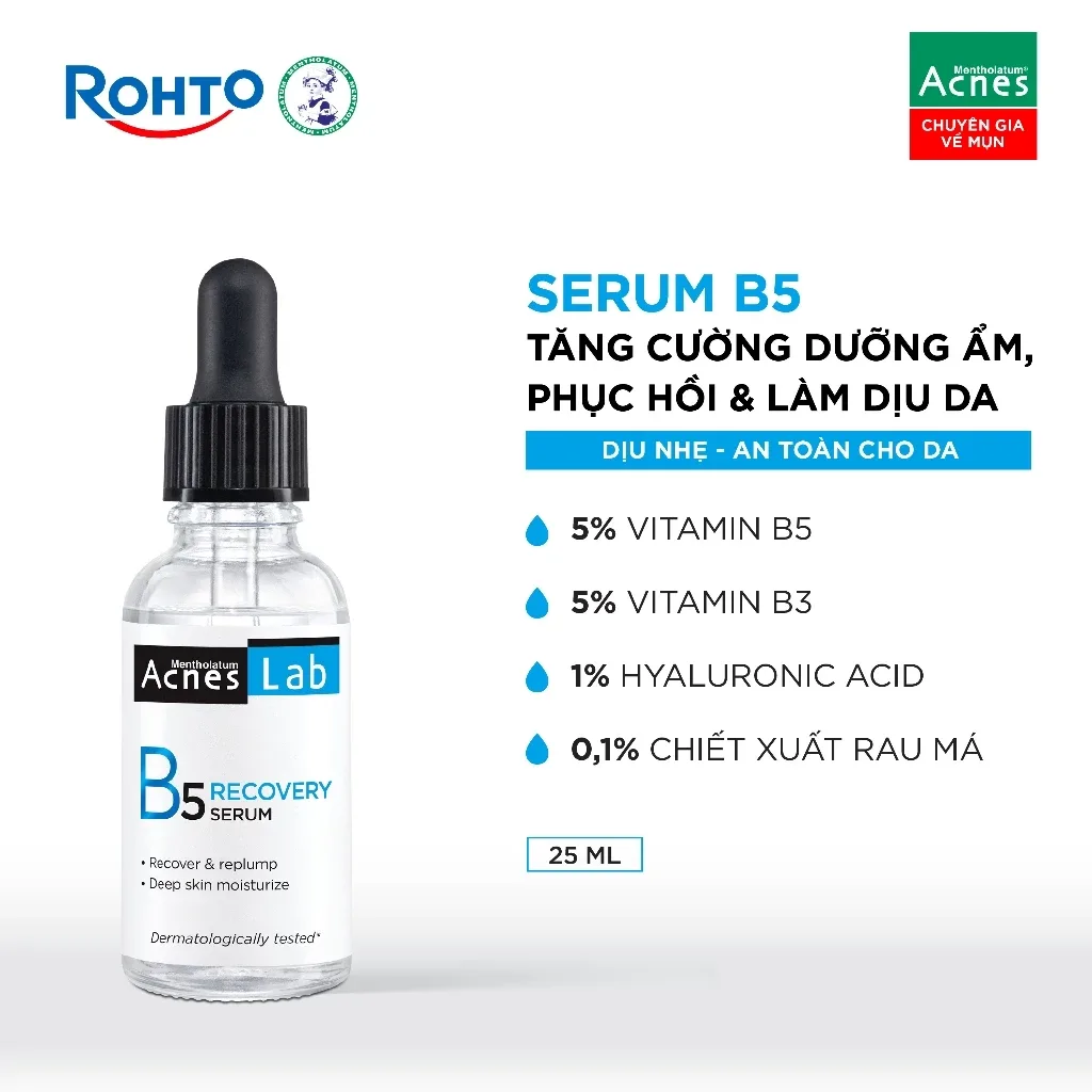 Serum Acnes Lab B5 Recovery Serum Dưỡng Ẩm Chuyên Sâu Làm Dịu Hỗ Trợ Phục Hồi Cho Da Mụn Da Nhạy Cảm 25ml 2