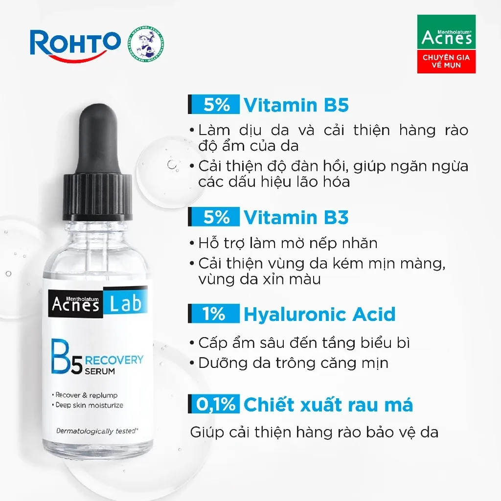 Serum Acnes Lab B5 Recovery Serum Dưỡng Ẩm Chuyên Sâu Làm Dịu Hỗ Trợ Phục Hồi Cho Da Mụn Da Nhạy Cảm 25ml 5