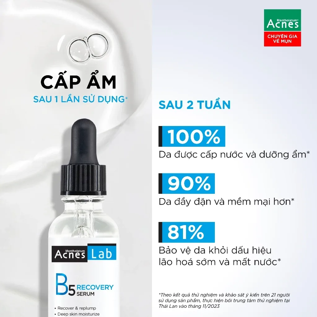 Serum Acnes Lab B5 Recovery Serum Dưỡng Ẩm Chuyên Sâu Làm Dịu Hỗ Trợ Phục Hồi Cho Da Mụn Da Nhạy Cảm 25ml 7
