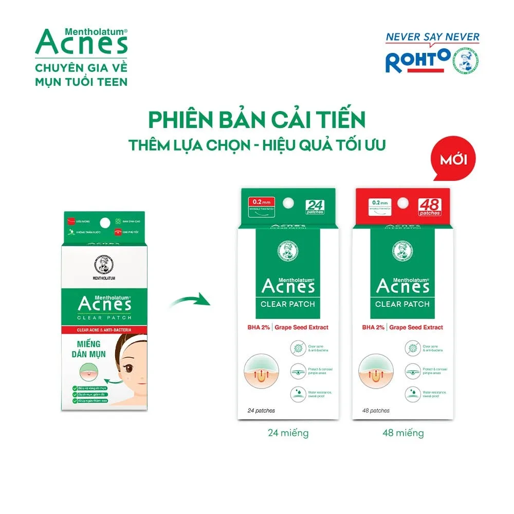 Miếng Dán Mụn Acnes Clear Patch Salicylic Acid Hỗ Trợ Giảm Mụn Sưng Đỏ Che Phủ Tự Nhiên 24 Miếng 5
