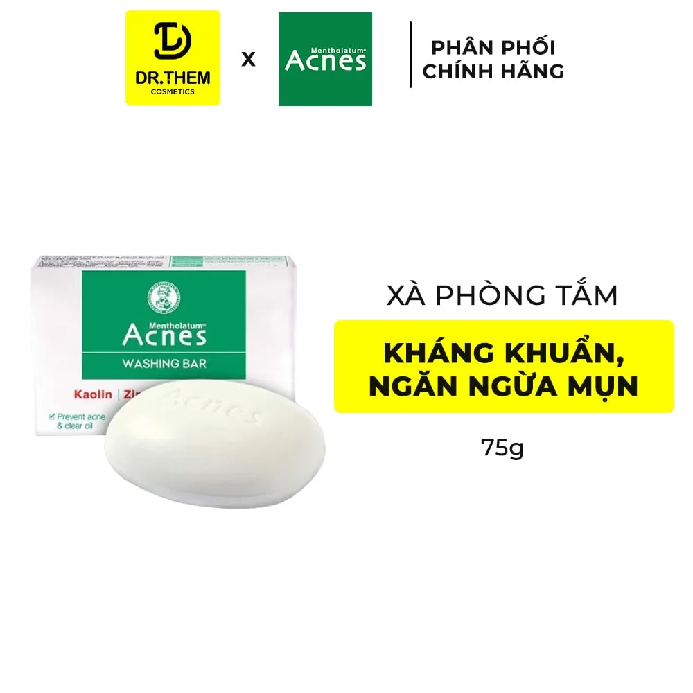 Xà Phòng Rửa Mặt Acnes Washing Bar Hỗ Trợ Làm Sạch Kháng Khuẩn Ngăn Ngừa Mụn Cho Da Dầu Mụn 75g