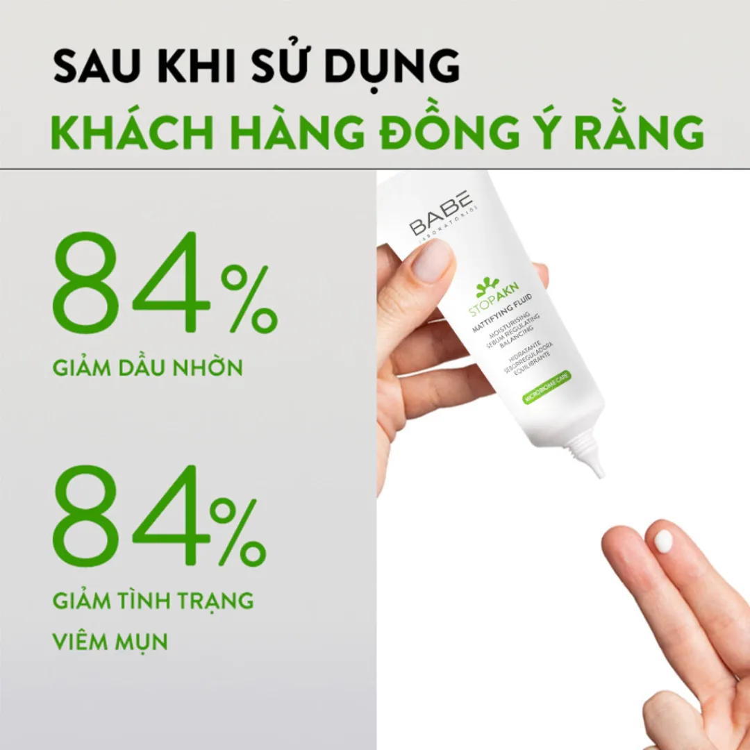 Kem Dưỡng Ẩm Laboratorios Babé Mattifying Fluid Moisturiser Kiềm Dầu Hỗ Trợ Giảm Mụn Cho Da Dầu 50ml 6