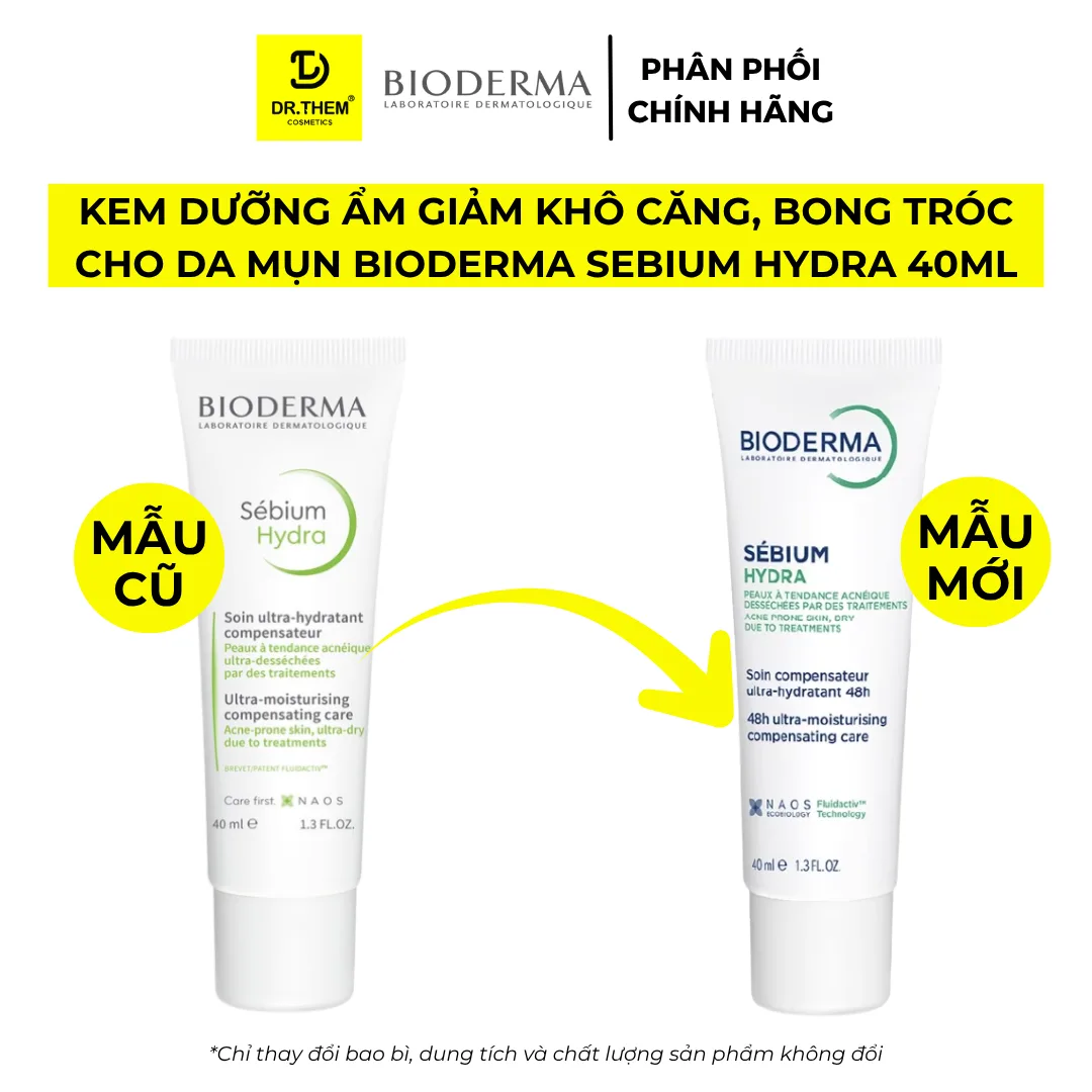 Kem Dưỡng Ẩm Bioderma Sébium Hydra Cấp Ẩm 24 Giờ Làm Dịu Giảm Ửng Đỏ Cho Da Dầu Mụn Nhạy Cảm 40ml 4