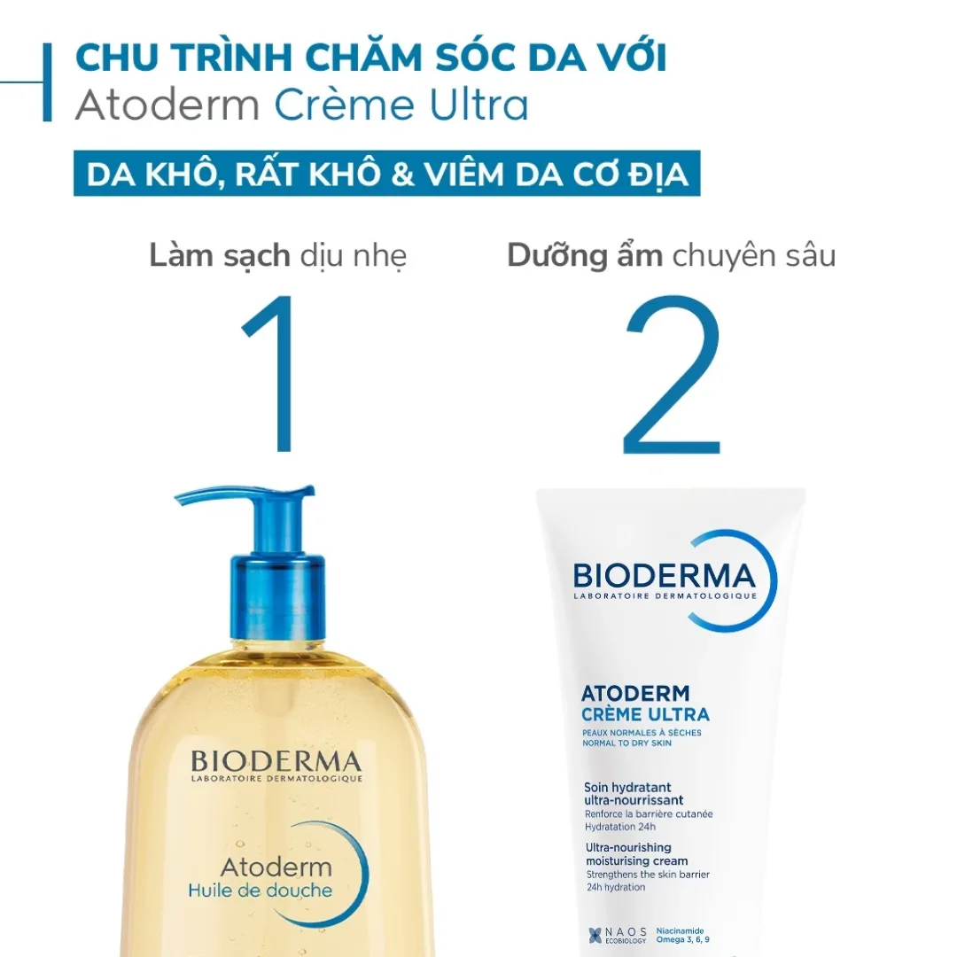 Kem Dưỡng Ẩm Bioderma Atoderm Crème Ultra Hỗ Trợ Phục Hồi Hàng Rào Bảo Vệ Da Cho Da Khô Rất Khô Nhạy Cảm 200ml 7