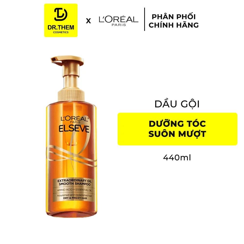 Bộ Dầu Gội Dầu Xả L'Oreal Paris Elseve Extraordinary Oil Smooth Dưỡng Tóc Suôn Mượt Giảm Xơ Rối 440ml 6