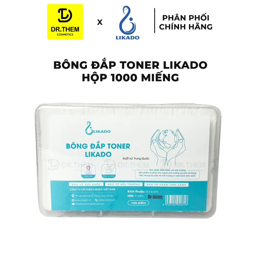 Bông Đắp Toner Likado Lotion Mask Chất Liệu Cotton Mềm Mịn Thấm Hút Tốt 300 Miếng Kéo Dãn Và 1000 Miếng Hộp 8