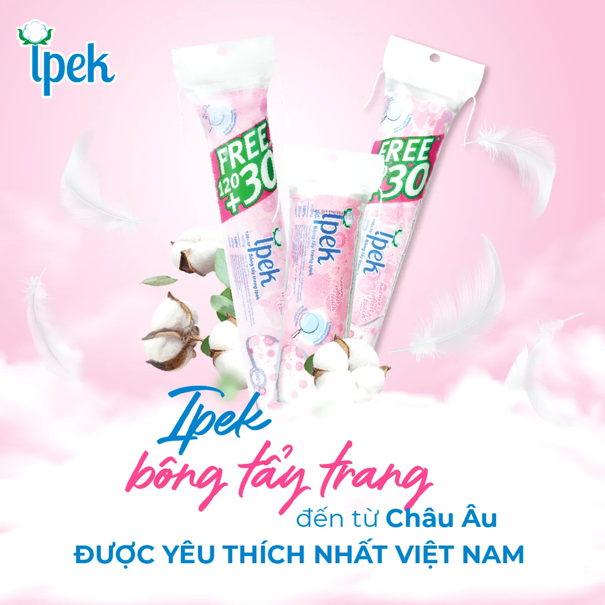 Bông Tẩy Trang Ipek Klasik Cotton Pads 3 Lớp 100% Cotton Tự Nhiên Mềm Mịn Cho Mọi Loại Da 150 Miếng 4