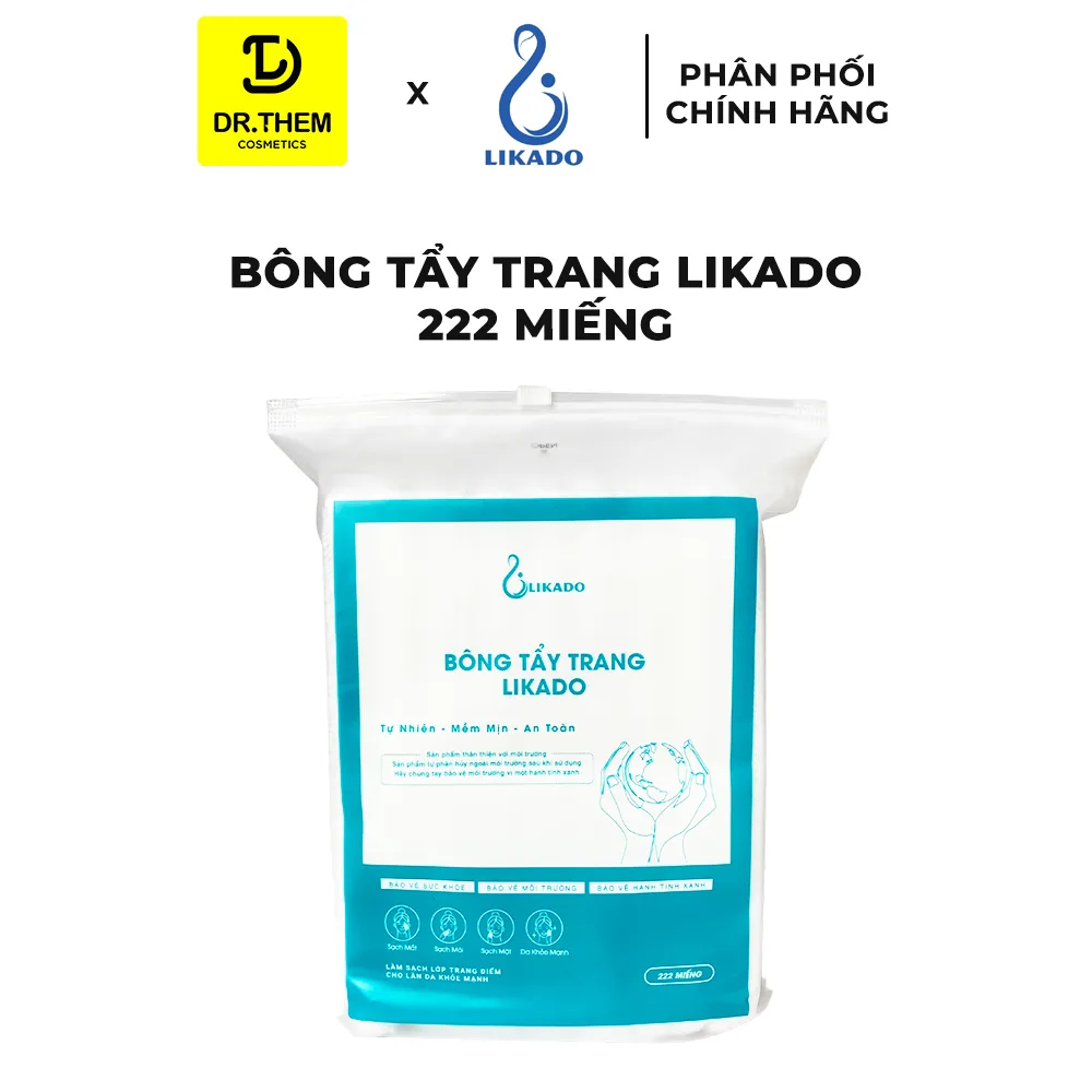 Bông Tẩy Trang Likado Chất Liệu Cotton Mềm Không Xù Lông Túi 100 Miếng Tròn 222 Miếng 600 Miếng Và Khăn Lau Mặt Dùng 1 Lần 6