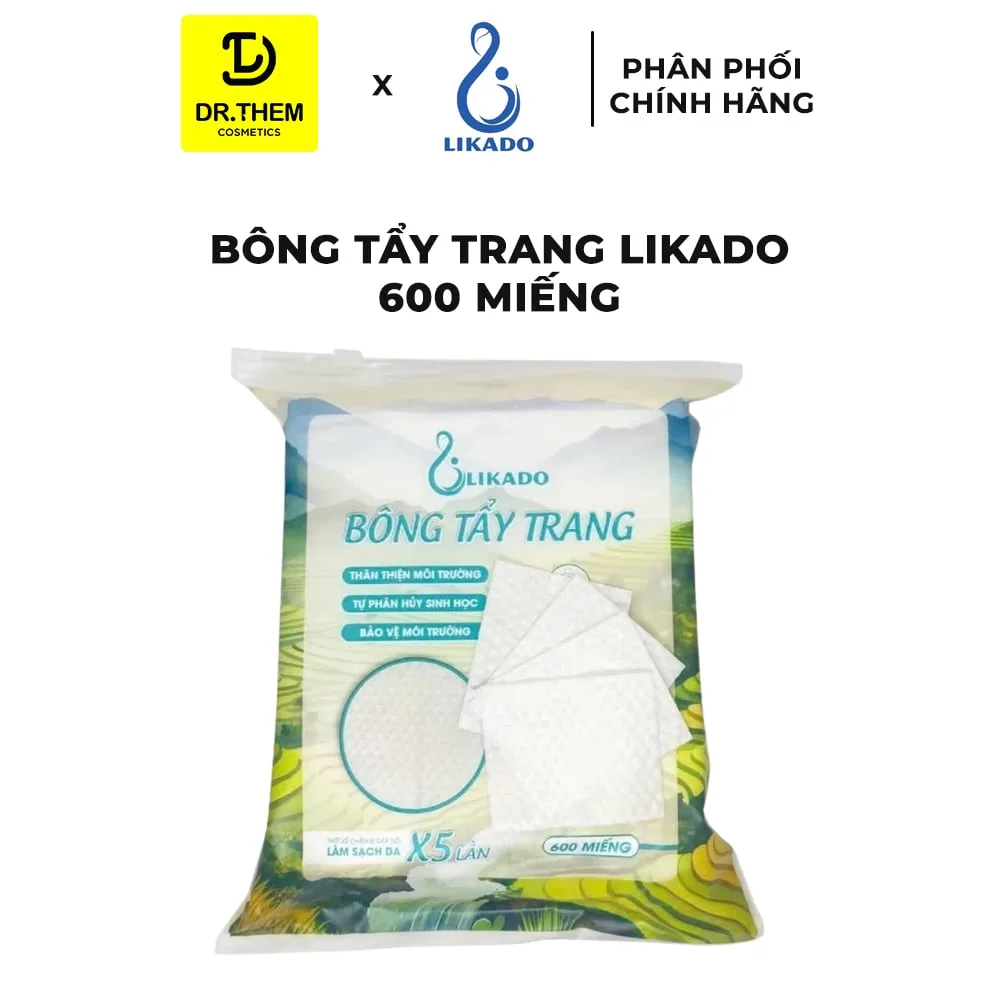 Bông Tẩy Trang Likado Chất Liệu Cotton Mềm Không Xù Lông Túi 100 Miếng Tròn 222 Miếng 600 Miếng Và Khăn Lau Mặt Dùng 1 Lần 7