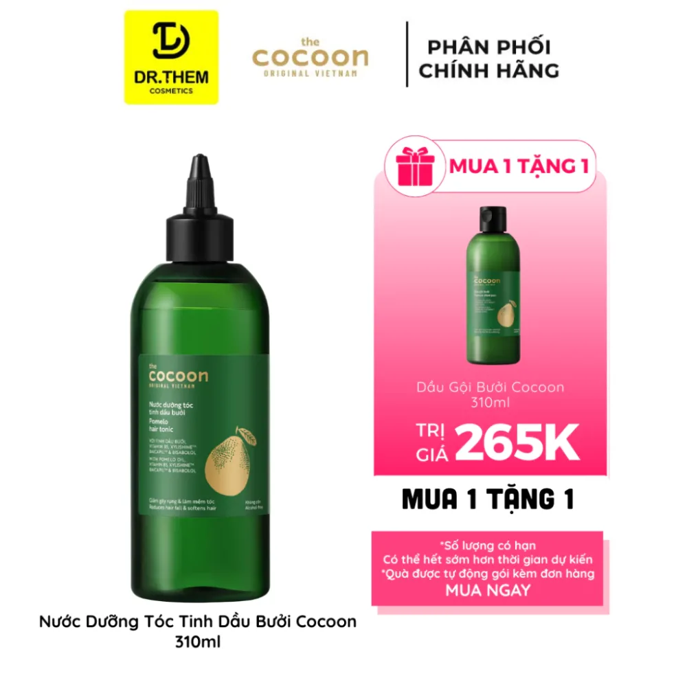 Nước Dưỡng Tóc Cocoon Pomelo Hair Tonic Tinh Dầu Bưởi Hỗ Trợ Giảm Rụng Tóc Cho Tóc Yếu Thưa Mỏng 310ml