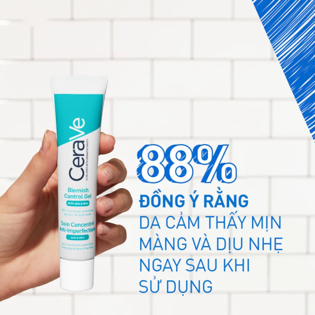 Gel Giảm Mụn CeraVe Blemish Control Gel AHA BHA Hỗ Trợ Mờ Thâm Se Khít Lỗ Chân Lông Cho Da Dầu Mụn 40ml 5