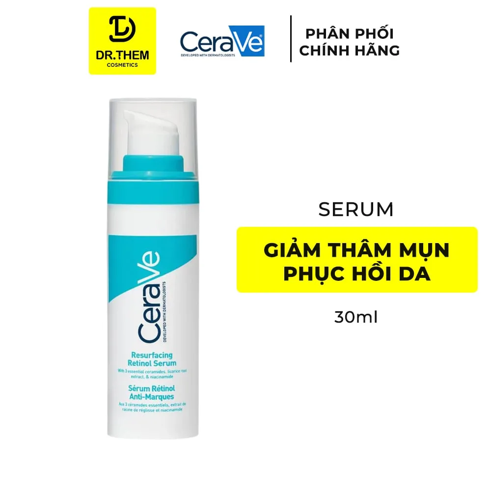 Serum CeraVe Resurfacing Retinol Serum Hỗ Trợ Mờ Thâm Mụn Cải Thiện Kết Cấu Da Se Lỗ Chân Lông 30ml