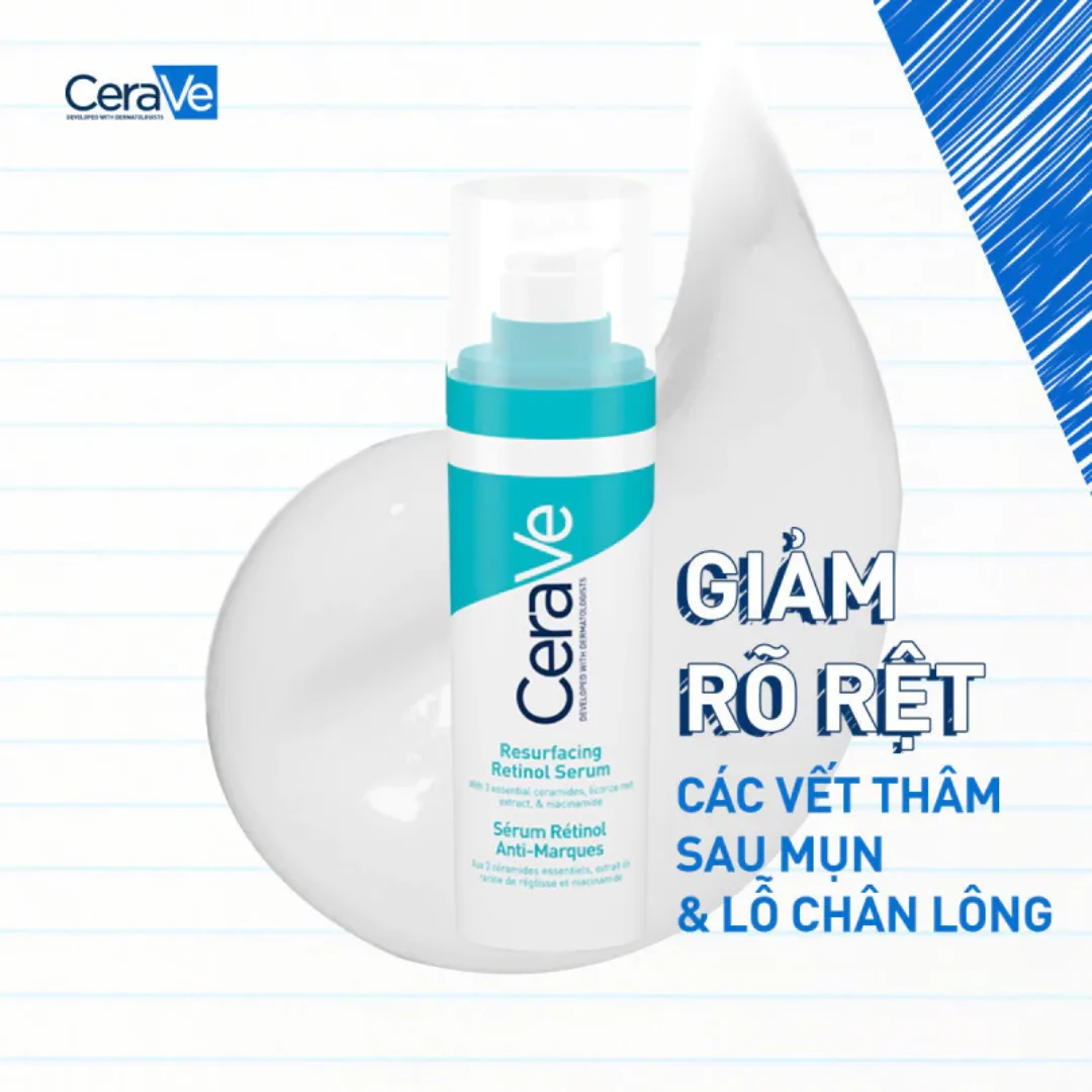 Serum CeraVe Resurfacing Retinol Serum Hỗ Trợ Mờ Thâm Mụn Cải Thiện Kết Cấu Da Se Lỗ Chân Lông 30ml 5