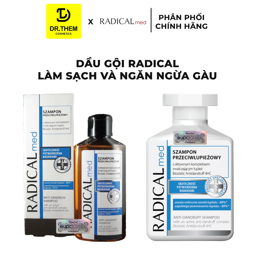 Dầu Gội Farmona Radical Med Anti Dandruff Shampoo Hỗ Trợ Giảm Gàu Làm Dịu Da Đầu 100ml 300ml 2