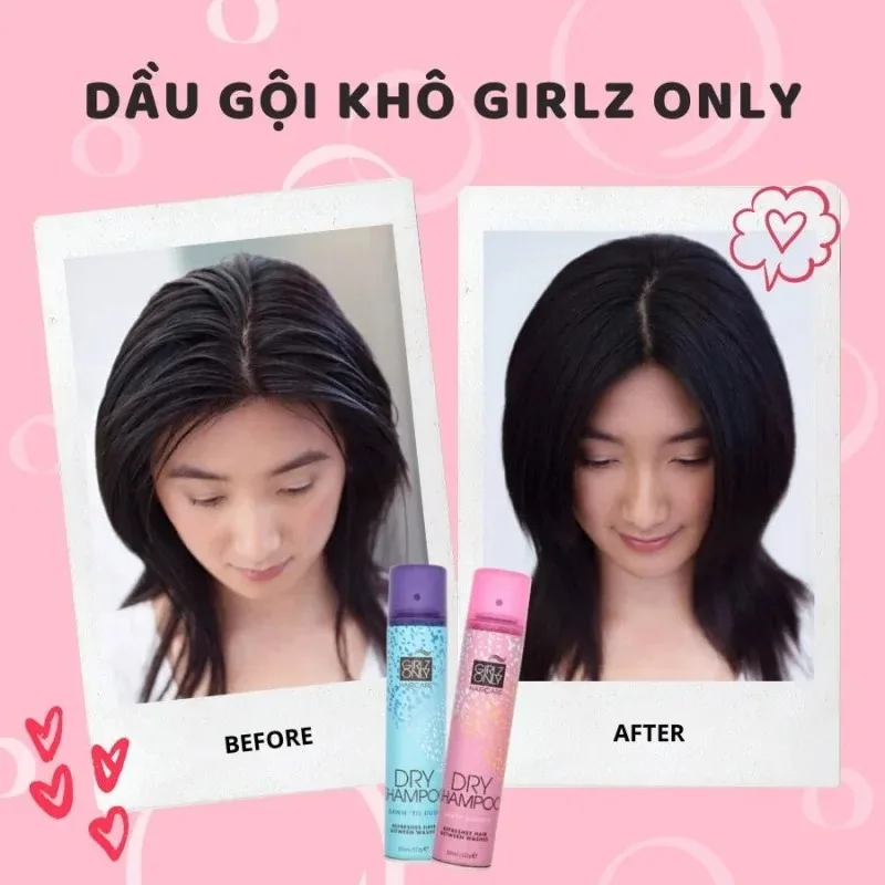 Dầu Gội Khô Girlz Only Dry Shampoo Hấp Thụ Dầu Thừa Làm Sạch Tức Thì Lưu Hương Cho Mọi Loại Tóc 100ml/200ml 3
