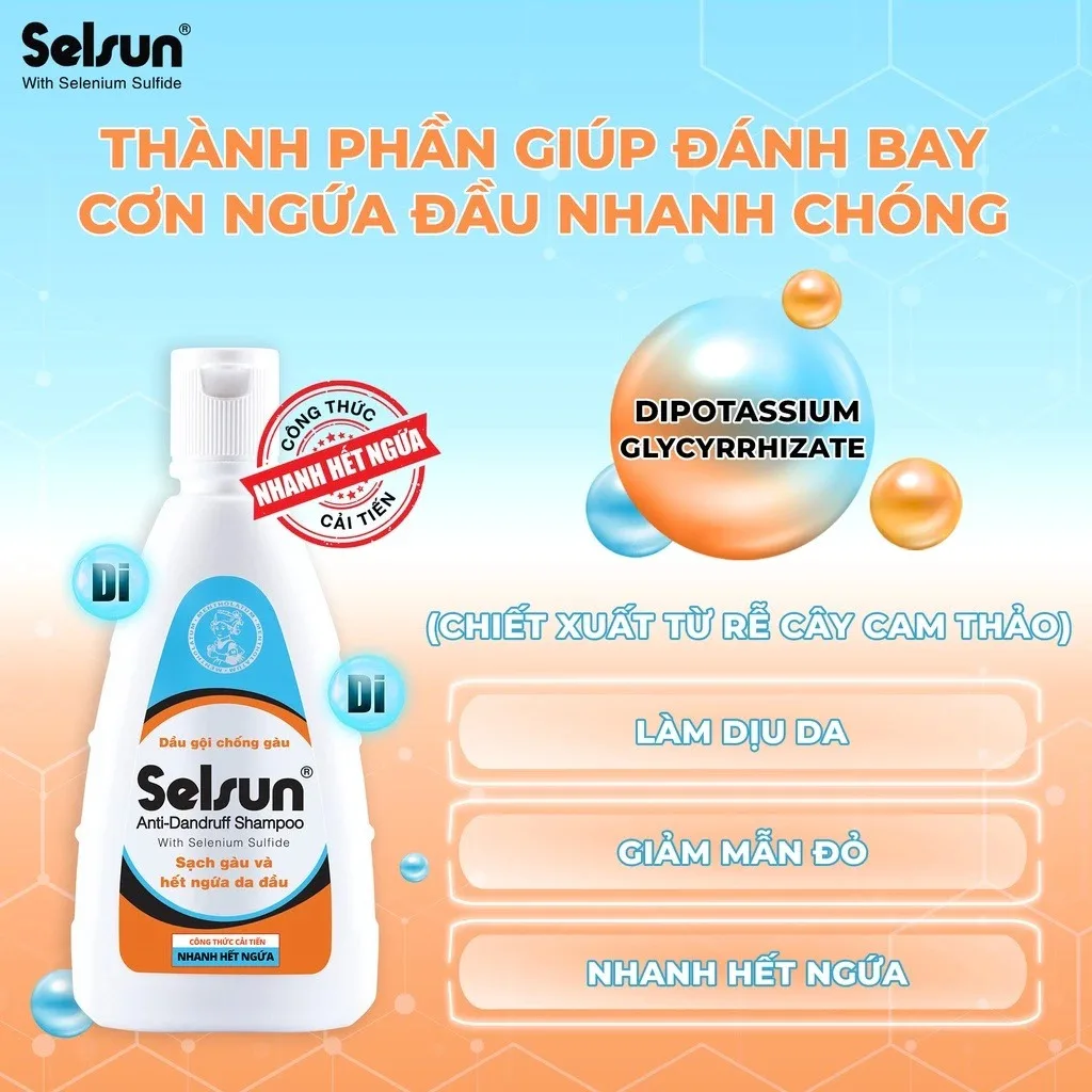 Dầu Gội Selsun 1% Selenium Sulfide Anti Dandruff Shampoo Hỗ Trợ Giảm Gàu Giảm Ngứa Da Đầu 50ml 100ml 250ml 3