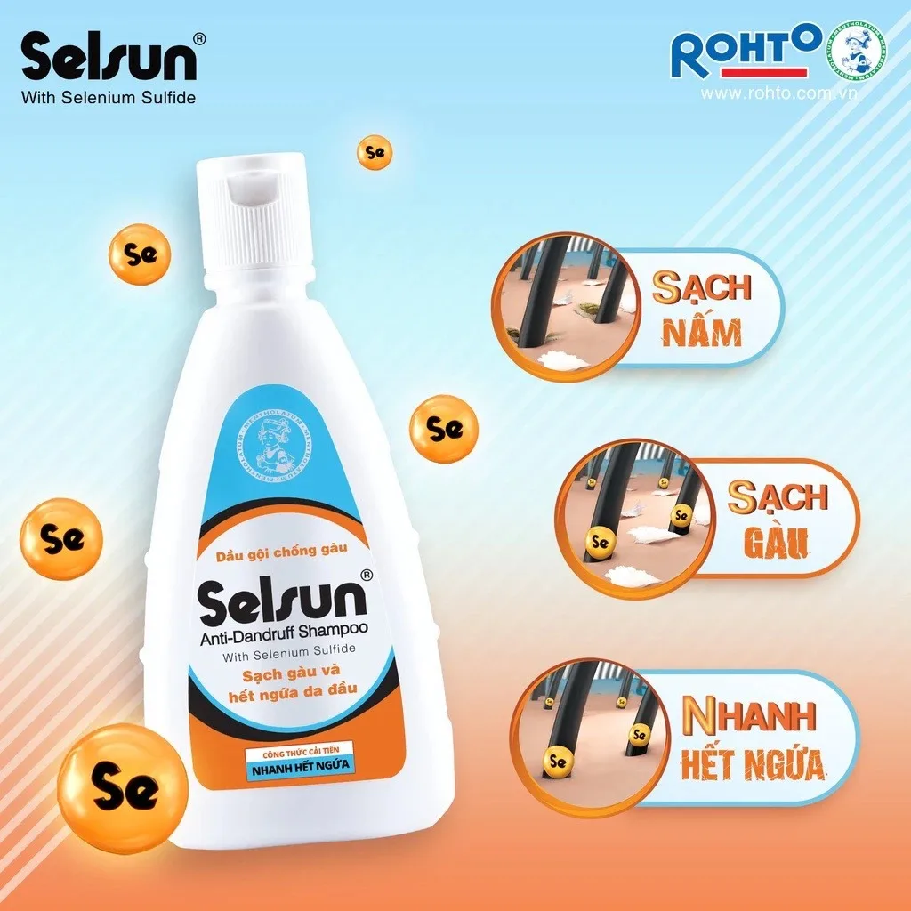 Dầu Gội Selsun 1% Selenium Sulfide Anti Dandruff Shampoo Hỗ Trợ Giảm Gàu Giảm Ngứa Da Đầu 50ml 100ml 250ml 4