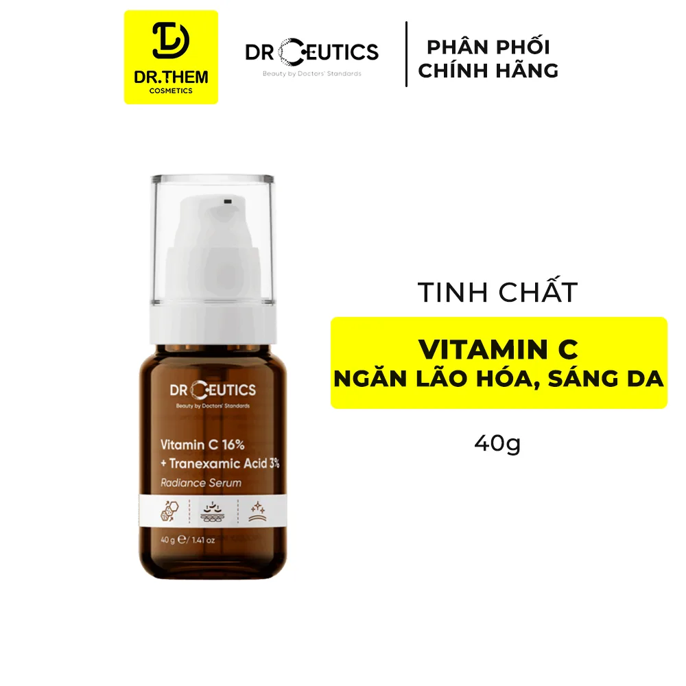 Tinh Chất DrCeutics Vitamin C 16% + Tranexamic Acid 3% Serum Hỗ Trợ Sáng Da Mờ Thâm Ngăn Ngừa Lão Hóa 40g