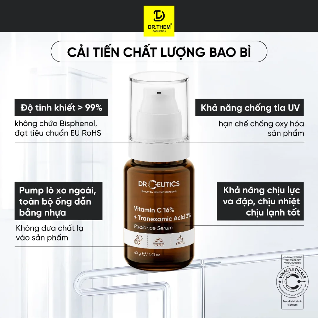 Tinh Chất DrCeutics Vitamin C 16% + Tranexamic Acid 3% Serum Hỗ Trợ Sáng Da Mờ Thâm Ngăn Ngừa Lão Hóa 40g 3