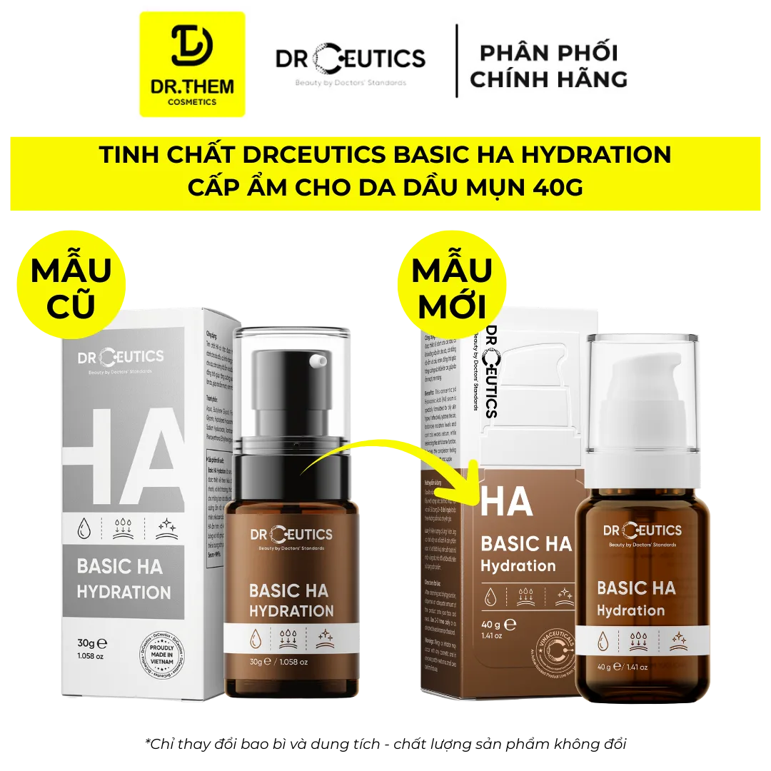 Tinh Chất DrCeutics Basic HA Hydration Serum Cấp Ẩm Sâu Cân Bằng Dầu Nhờn Cho Làn Da Dầu Mụn 40g 3