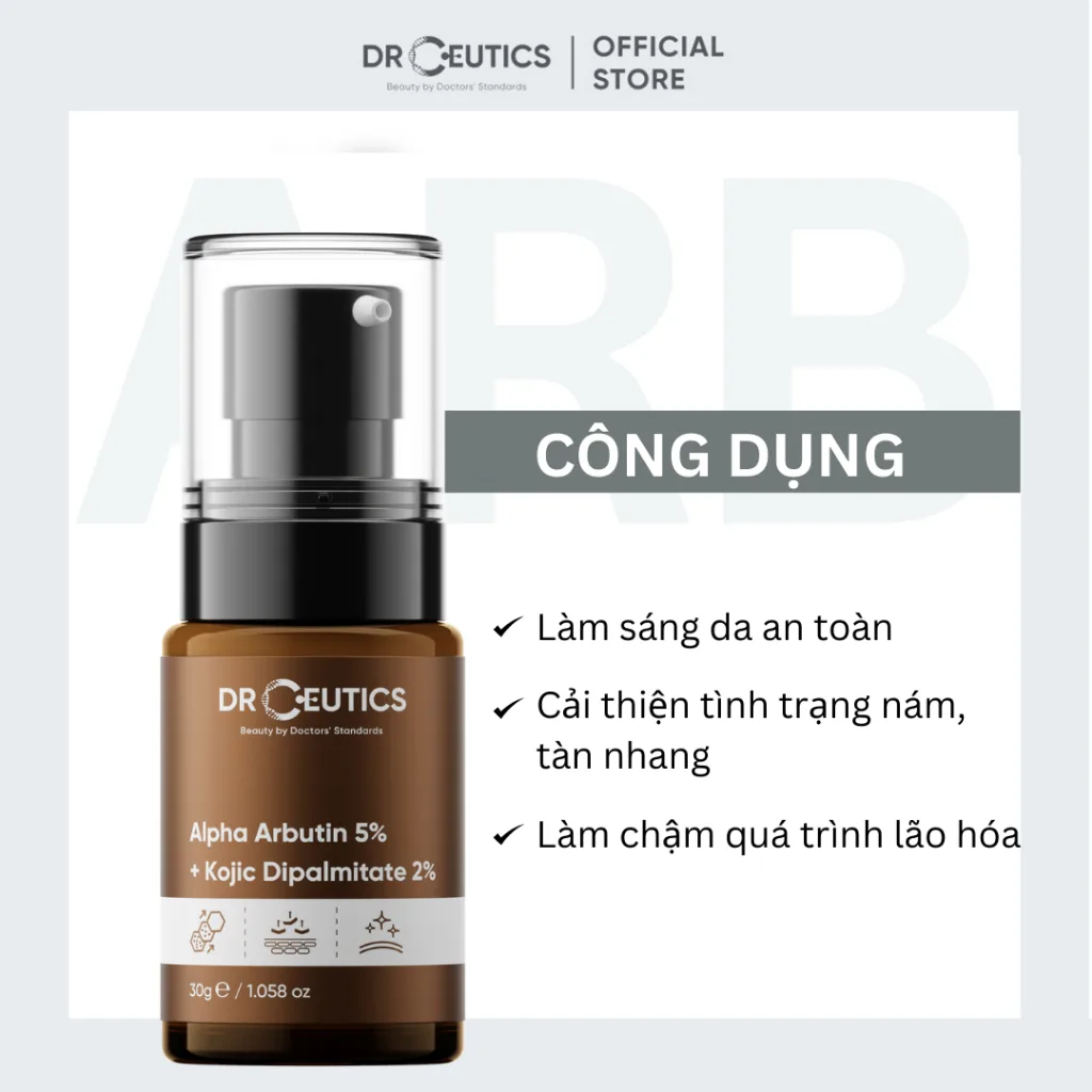 Serum DrCeutics Alpha Arbutin 5% Và Kojic Dipalmitate 2% Hỗ Trợ Làm Sáng Da Mờ Nám Cho Da Xỉn Màu 30g 2