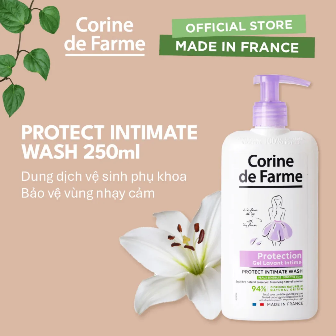Dung Dịch Vệ Sinh Phụ Nữ Corine De Farme Intimate Gel Làm Sạch Dịu Nhẹ Cân Bằng pH Khử Mùi 250ml 2