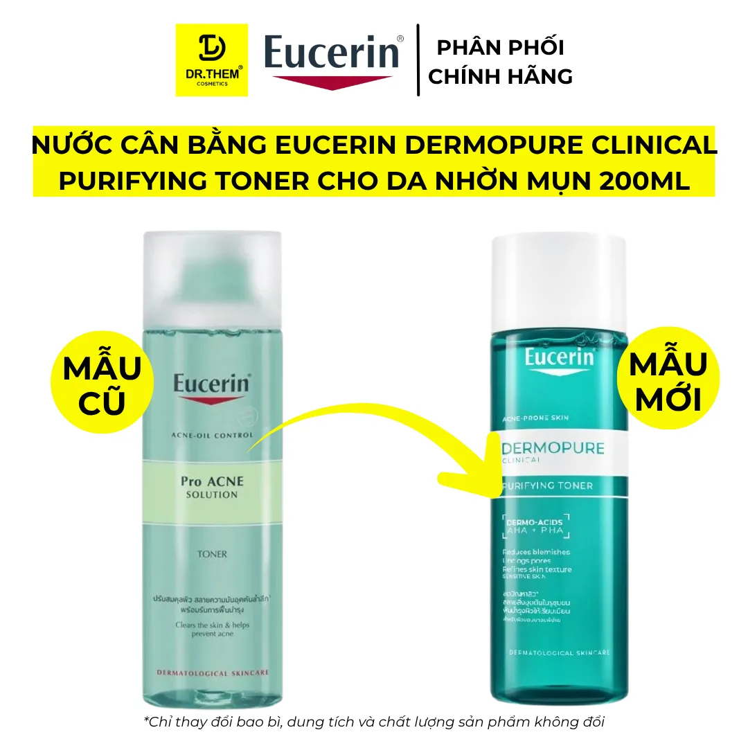 Nước Cân Bằng Eucerin Dermopure Clinical Purifying Toner Làm Sạch Thông Thoáng Lỗ Chân Lông Cho Da Nhờn Mụn 200ml 3