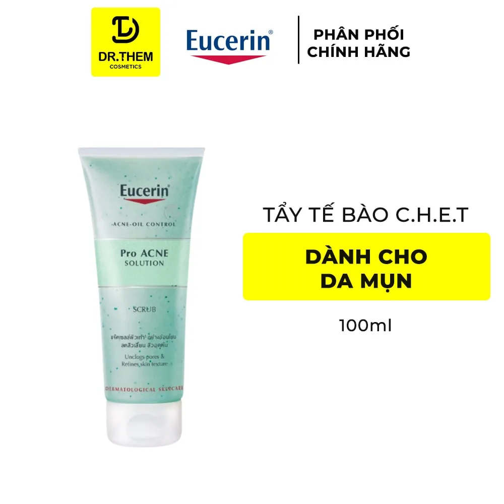 Gel Tẩy Tế Bào Chết Eucerin Pro Acne Solution Scrub Làm Sạch Sâu Thông Thoáng Lỗ Chân Lông Cho Da Dầu Mụn 100ml