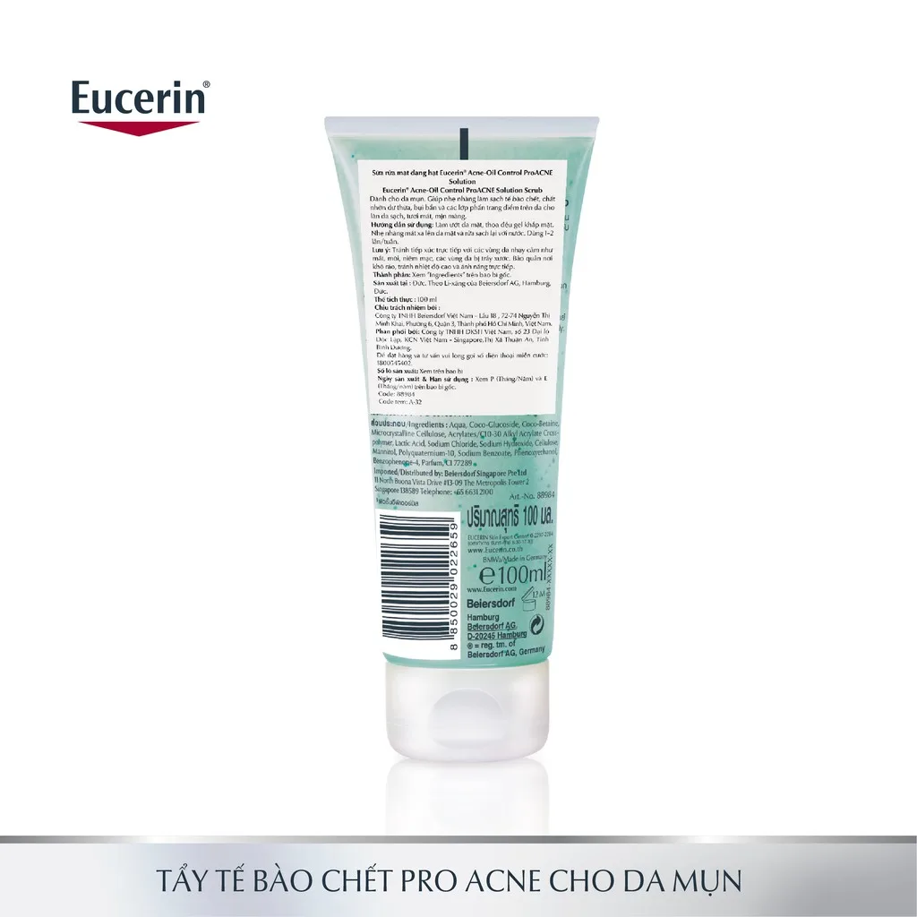 Gel Tẩy Tế Bào Chết Eucerin Pro Acne Solution Scrub Làm Sạch Sâu Thông Thoáng Lỗ Chân Lông Cho Da Dầu Mụn 100ml 5