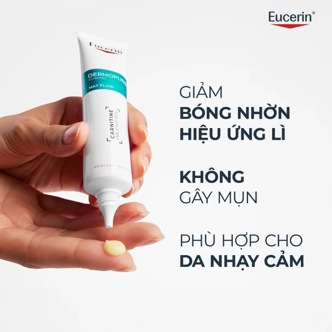 Kem Dưỡng Eucerin DermoPure Clinical Mat Fluid Kiềm Dầu Hỗ Trợ Giảm Mụn Mờ Thâm Cho Da Dầu Mụn 40ml 8