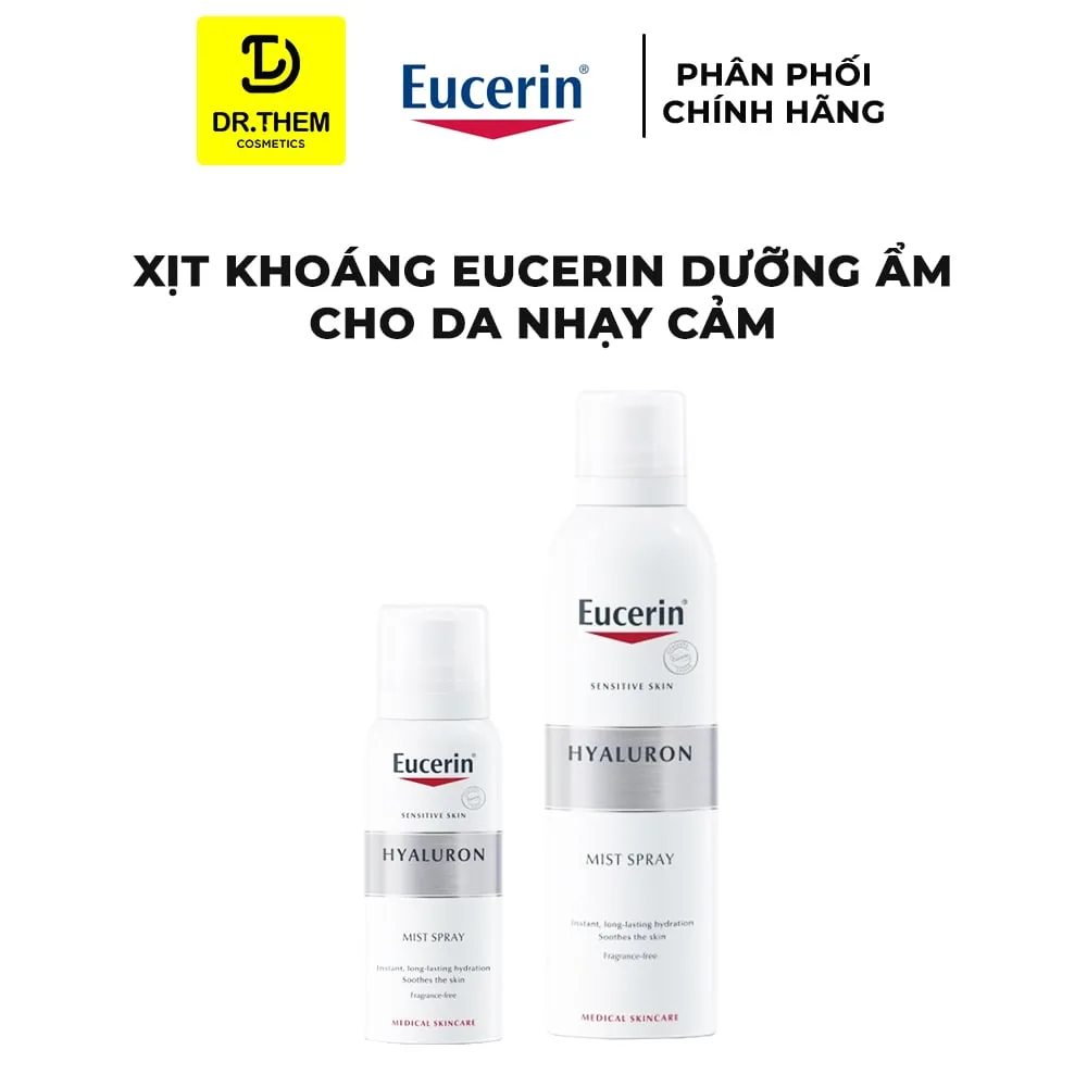 Xịt Khoáng Eucerin Hyaluron Mist Spray Cấp Ẩm Làm Dịu Da Hỗ Trợ Ngăn Ngừa Lão Hóa Cho Da Nhạy Cảm 50ml/150ml