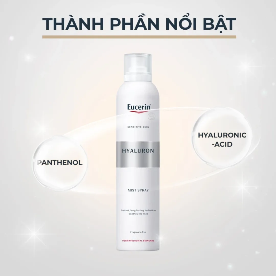 Xịt Khoáng Eucerin Hyaluron Mist Spray Cấp Ẩm Làm Dịu Da Hỗ Trợ Ngăn Ngừa Lão Hóa Cho Da Nhạy Cảm 50ml/150ml 2