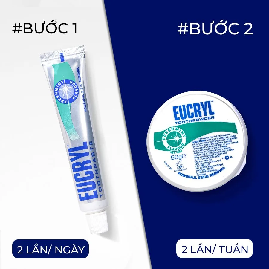 Bột Làm Trắng Răng Eucryl Tooth Powder Freshmint Hỗ Trợ Làm Sạch Mảng Bám Vết Ố Hương Bạc Hà 50g 7