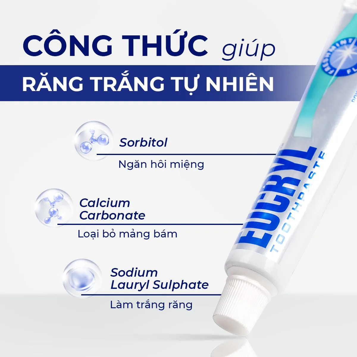 Kem Đánh Răng Eucryl Tooth Paste Freshmint Làm Trắng Răng Ngăn Ngừa Cao Răng Hương Bạc Hà 62g 3