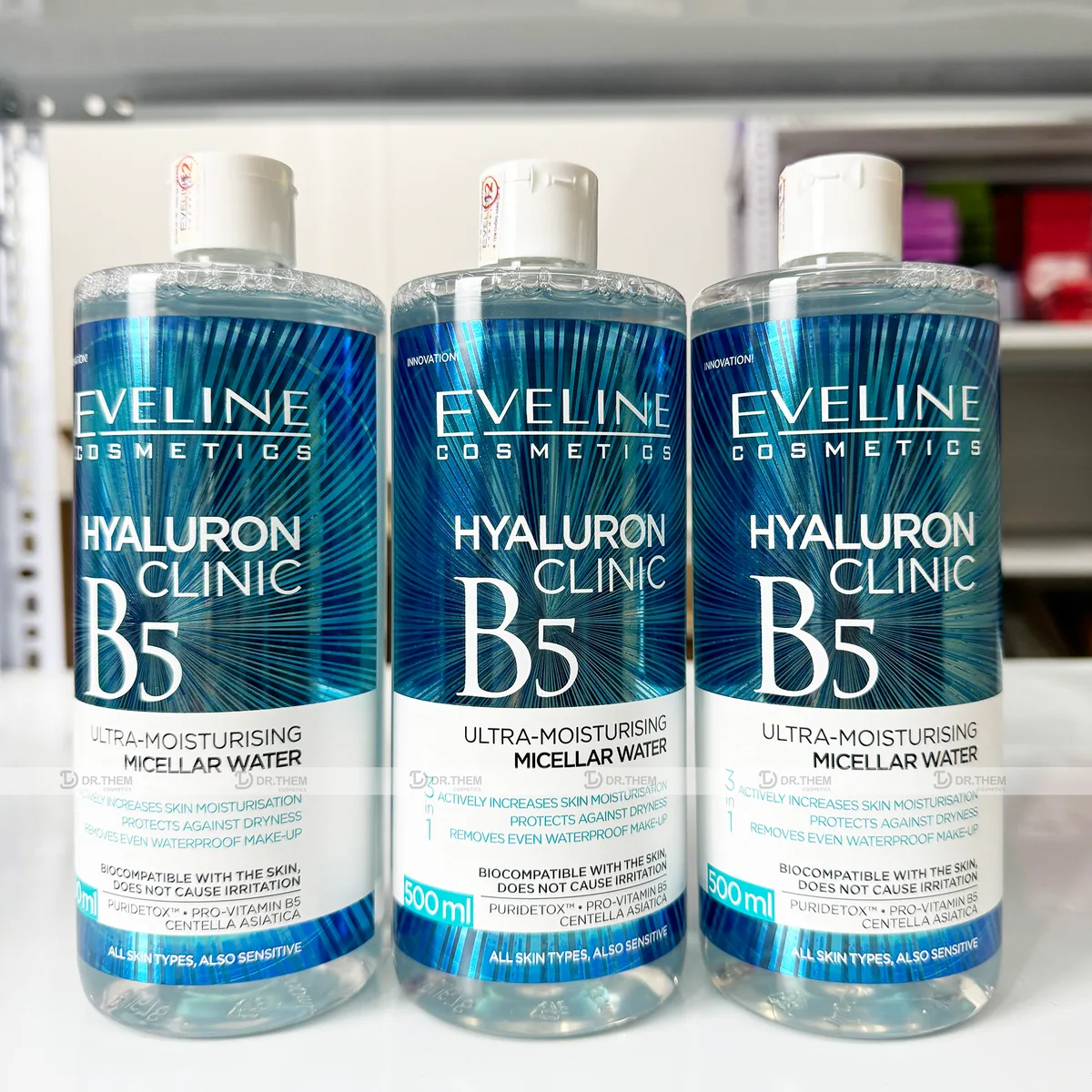 Nước Tẩy Trang Eveline Hyaluron Clinic B5 Ultra Moisturising Micellar Water Làm Sạch Cấp Ẩm Cho Mọi Loại Da 500ml 7