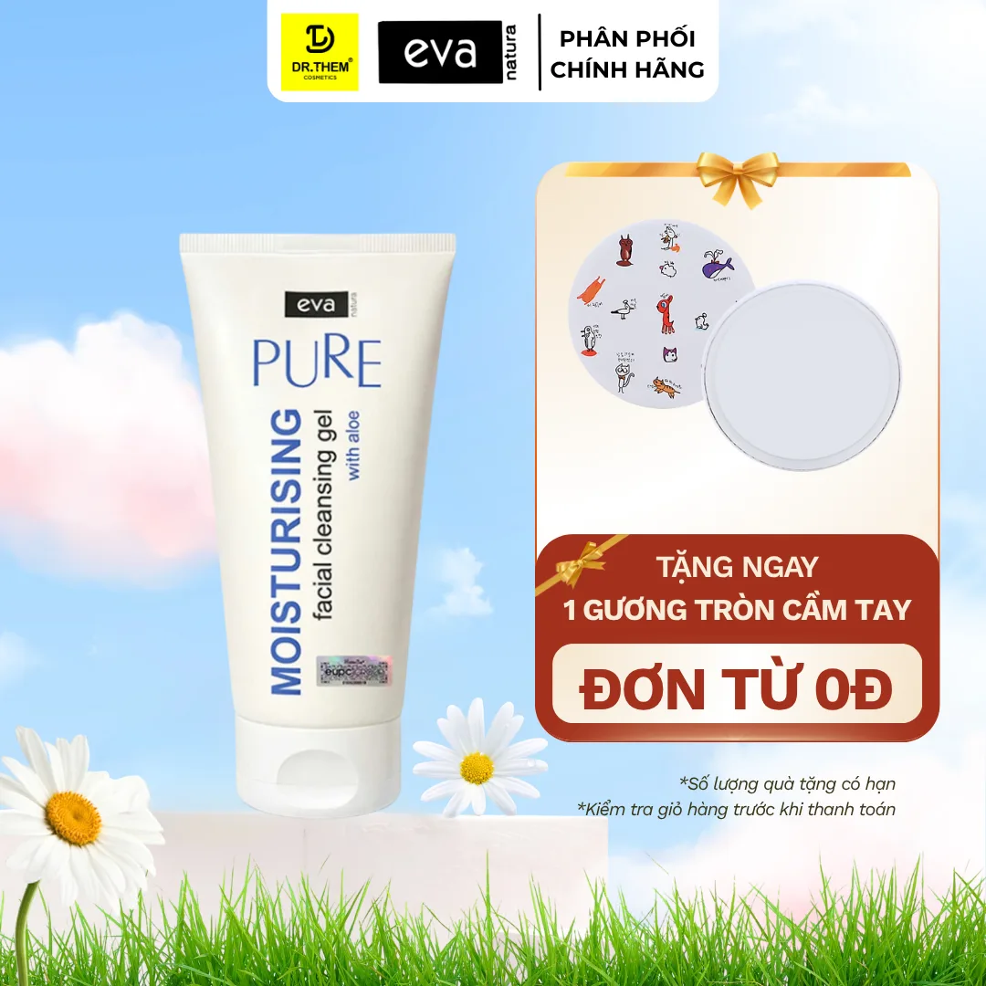 Gel Rửa Mặt Eva Natura Pure Moisturising Facial Cleansing Gel With Aloe Vera Dưỡng Ẩm Cho Da Khô 150ml
