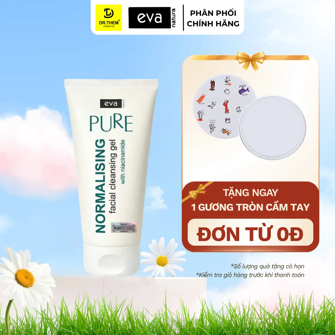 Gel Rửa Mặt Eva Natura Pure Chứa Niacinamide Và 8 Thảo Dược Làm Sạch Kiểm Soát Dầu Cho Da Dầu Mụn 150ml