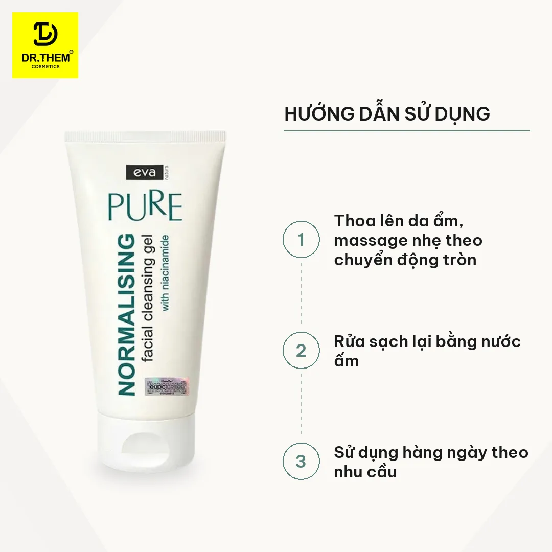 Gel Rửa Mặt Eva Natura Pure Chứa Niacinamide Và 8 Thảo Dược Làm Sạch Kiểm Soát Dầu Cho Da Dầu Mụn 150ml 3