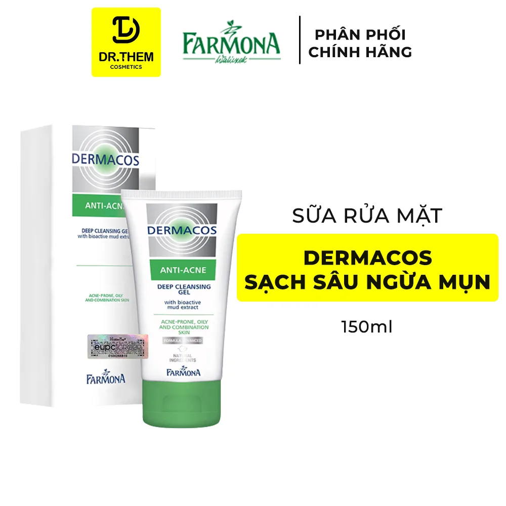 Sữa Rửa Mặt Farmona Dermacos Anti Acne Deep Cleansing Gel Làm Sạch Sâu Hỗ Trợ Giảm Mụn Cho Da Dầu 150ml 2