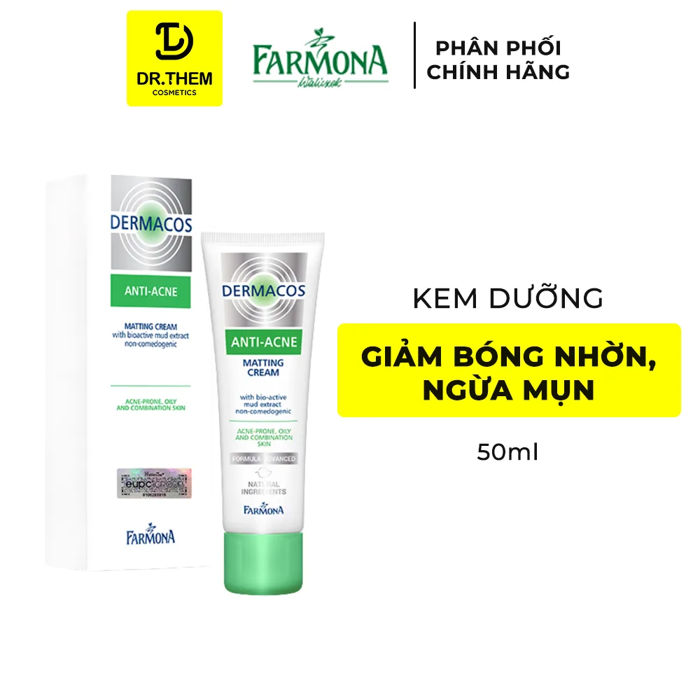 Kem Dưỡng Farmona Dermacos Anti Acne Matting Cream Giảm Bóng Nhờn Hỗ Trợ Ngừa Mụn Cho Da Dầu 50ml 2