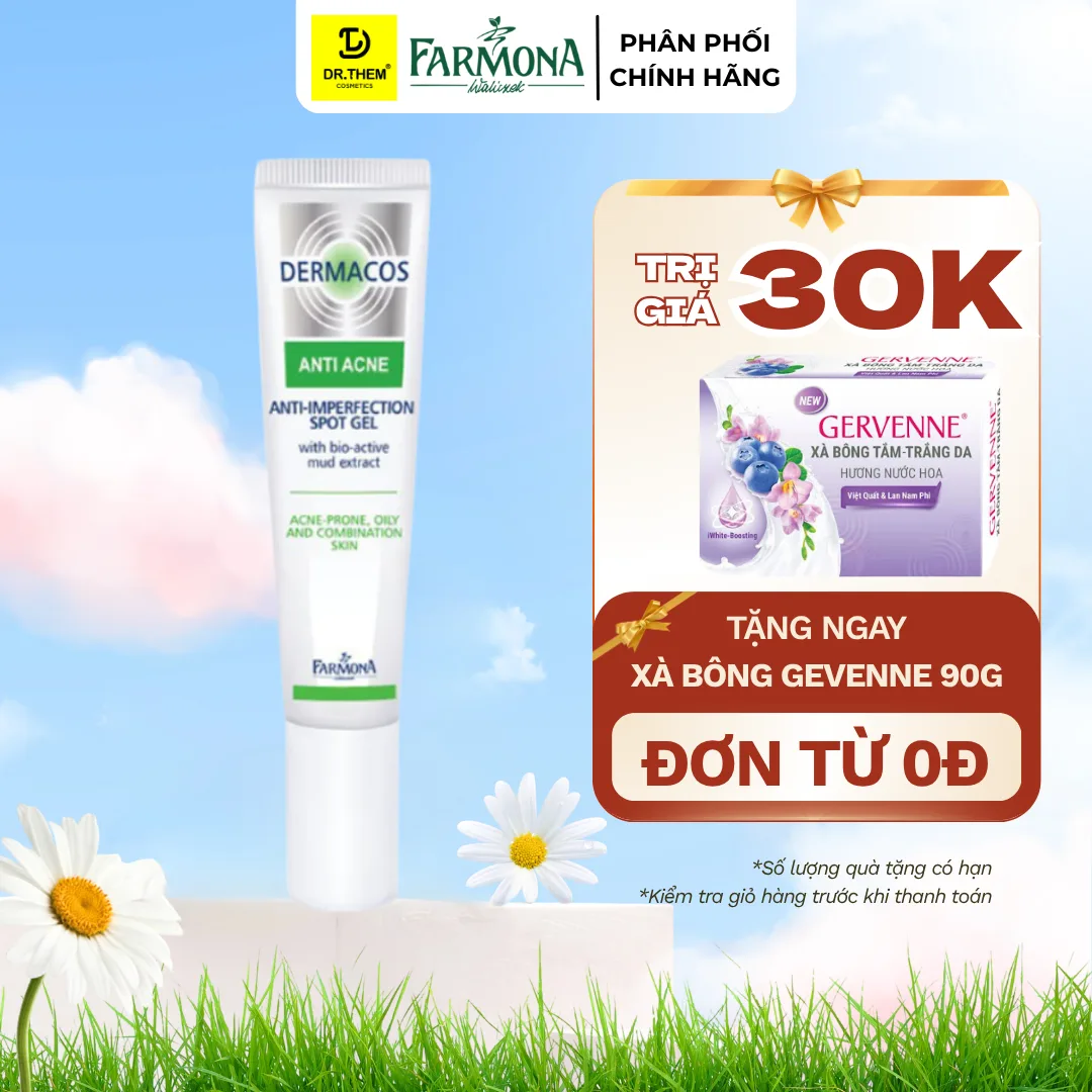 Gel Chấm Mụn Farmona Dermacos Anti Acne Imperfection Spot Gel Chứa Bùn Hoạt Tính Hỗ Trợ Giảm Mụn 15ml
