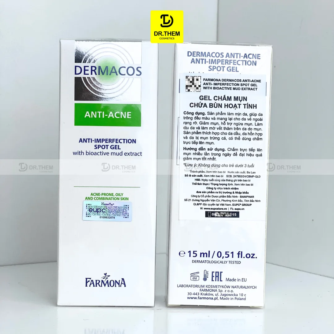 Gel Chấm Mụn Farmona Dermacos Anti Acne Imperfection Spot Gel Chứa Bùn Hoạt Tính Hỗ Trợ Giảm Mụn 15ml 7